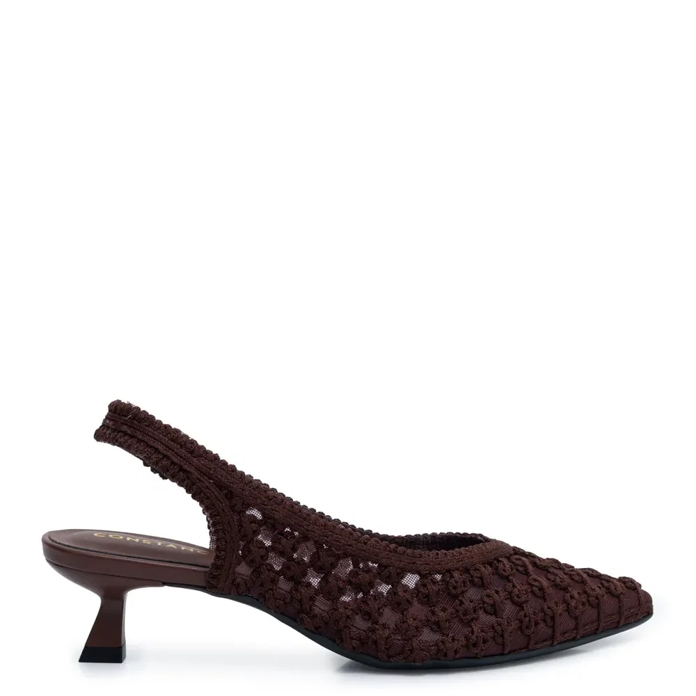 Scarpin Marrom Slingback Trama