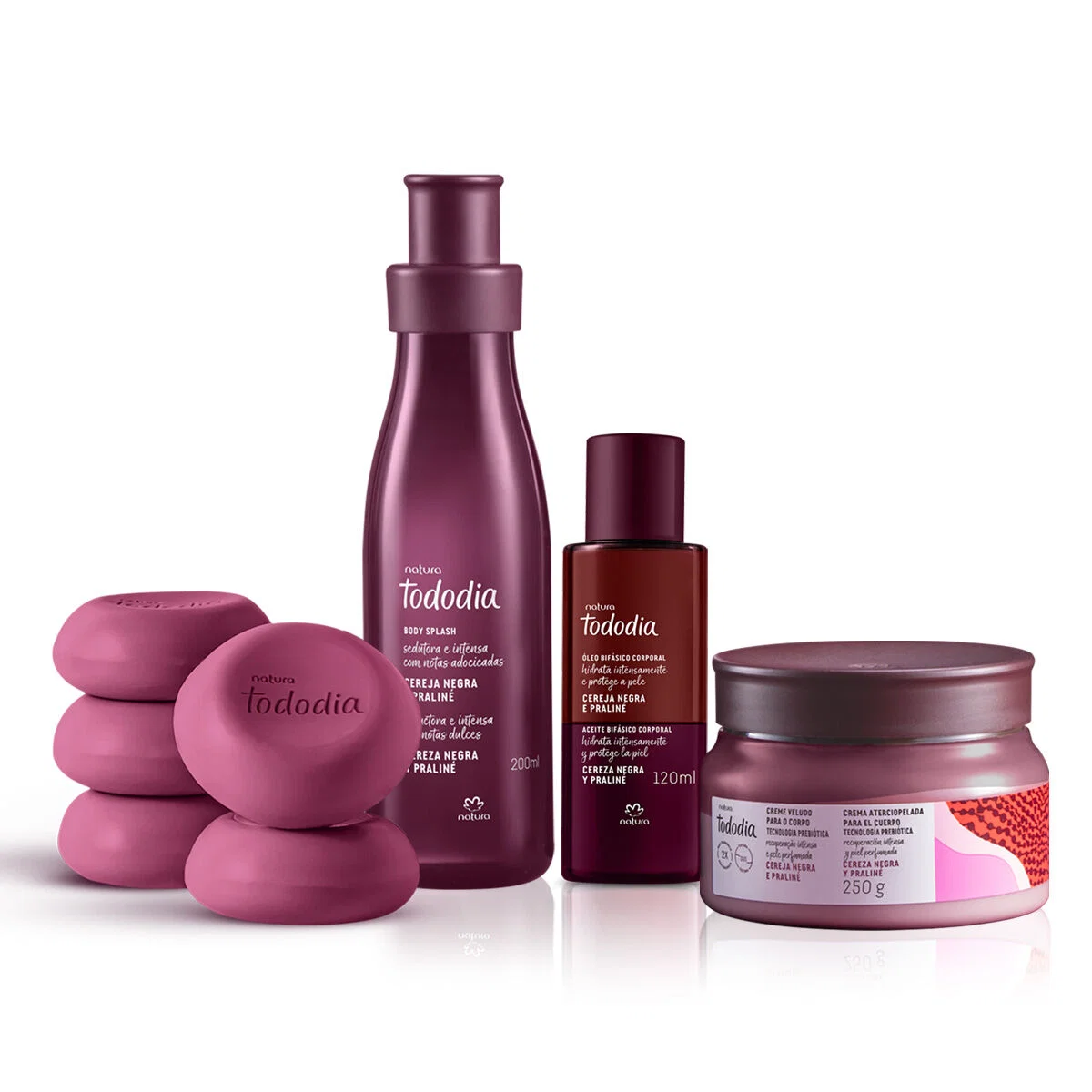 Kit Hidratação Intensa Natura Tododia Cereja Negra e Praliné (4 produtos)