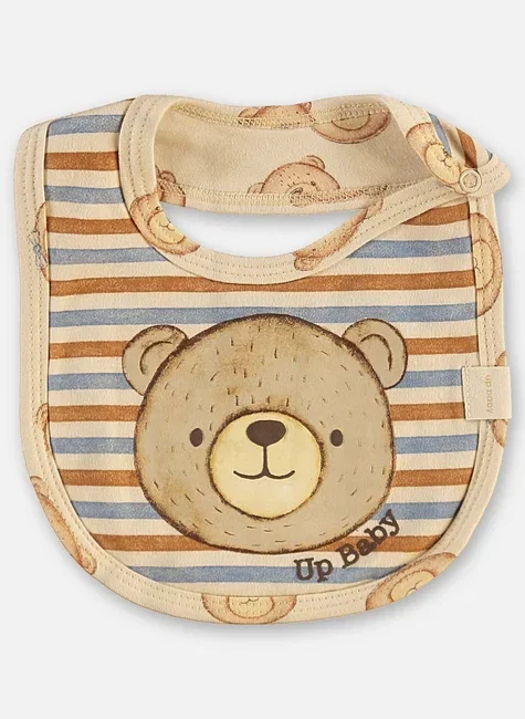 Babador em Suedine Unissex para Bebê (Marrom) Up Baby