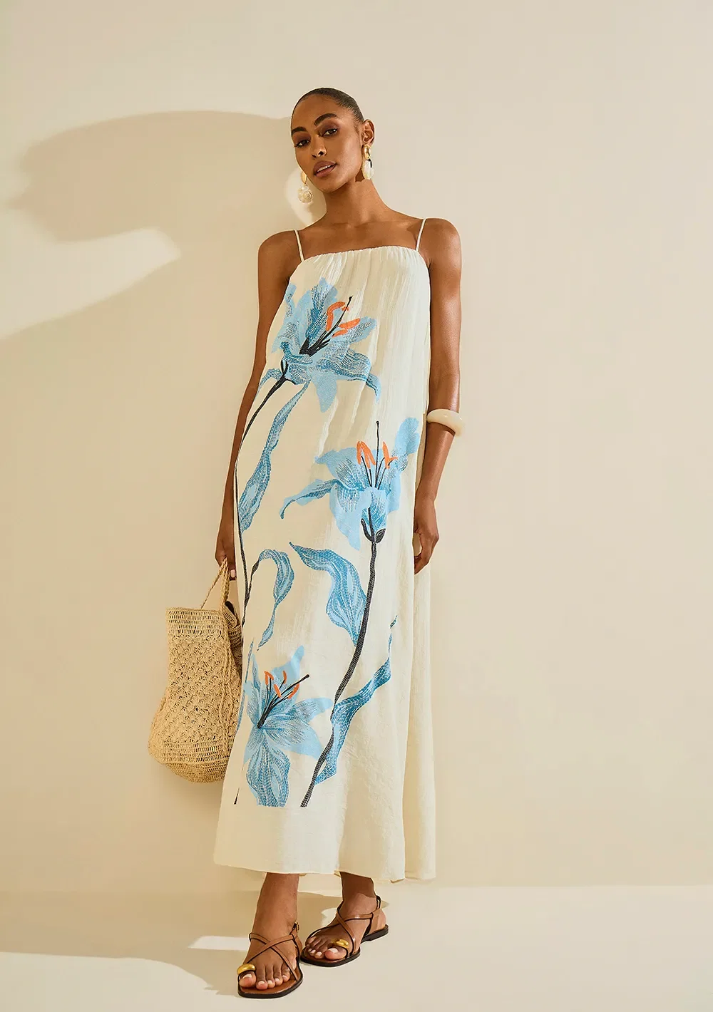 Vestido Longo Herbário Off White
