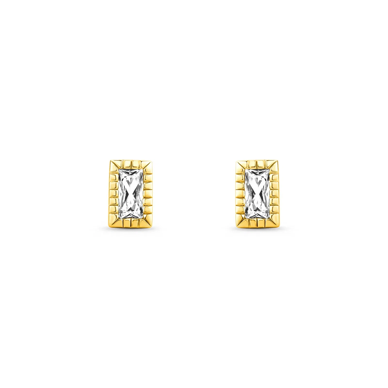 Brinco Life Una em Prata 925 com Banho de Ouro Amarelo 18k e Pedras Incolores — imagem 1