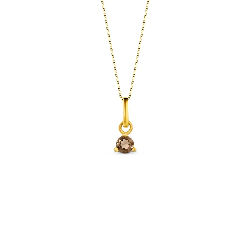 Pingente Colors em Ouro Amarelo 18k com Quartzo Fumê, 10mm — imagem 1