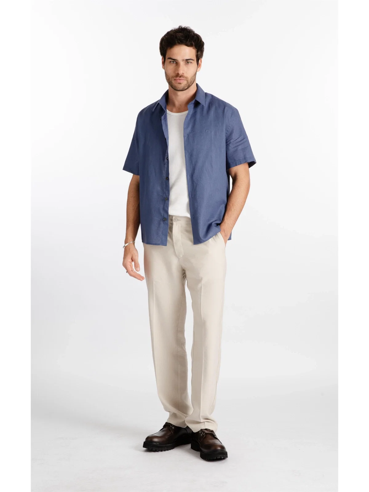 Calça Visco Twill Classic b Faca Areia — imagem 1