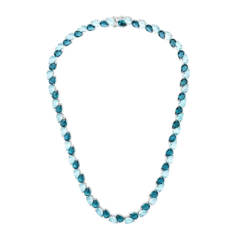 Colar Life Azure em Prata 925 com Pedras Azuis, 40cm — imagem 1