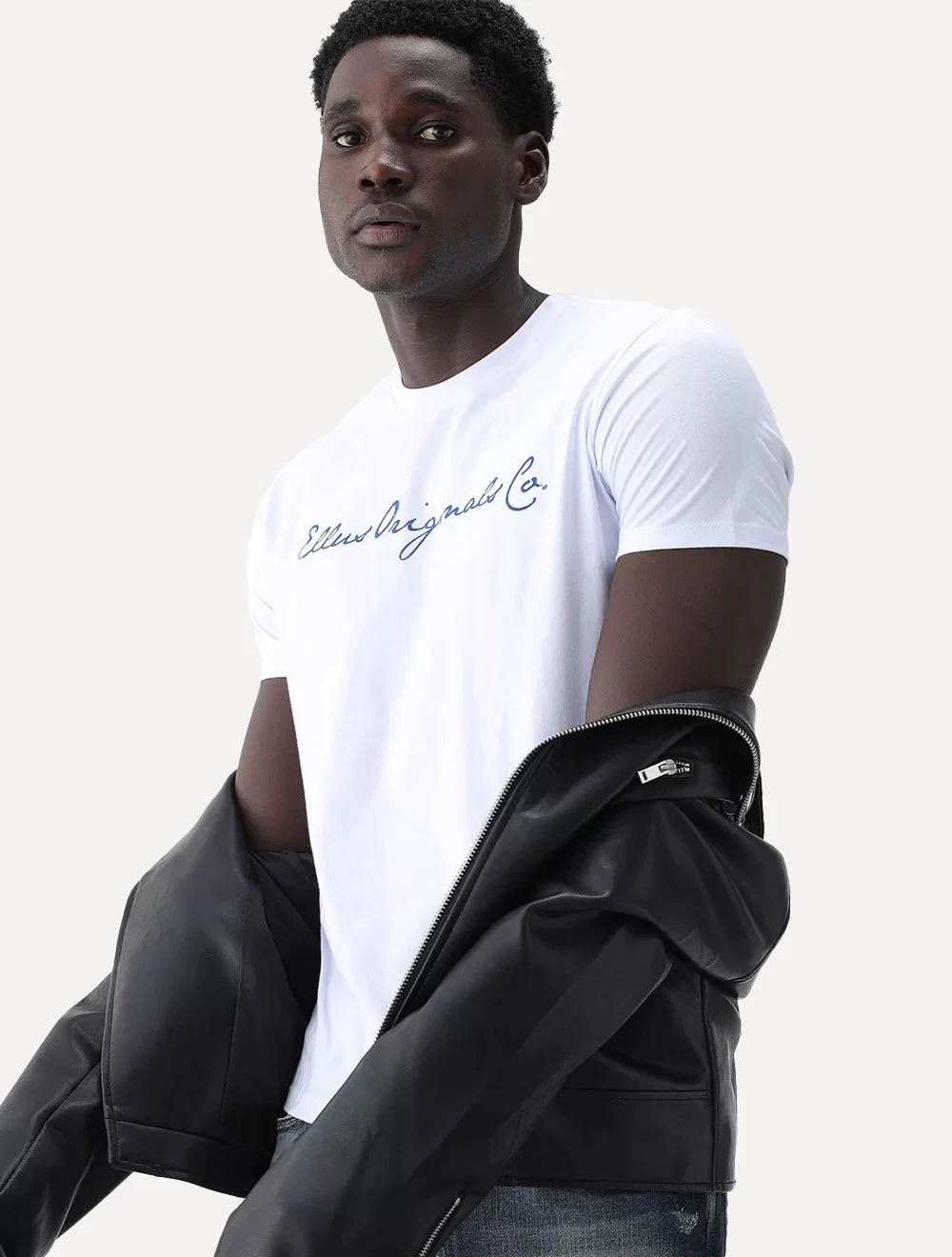 Camiseta Ellus Masculina Cotton Fine Originals Co. Script Branca