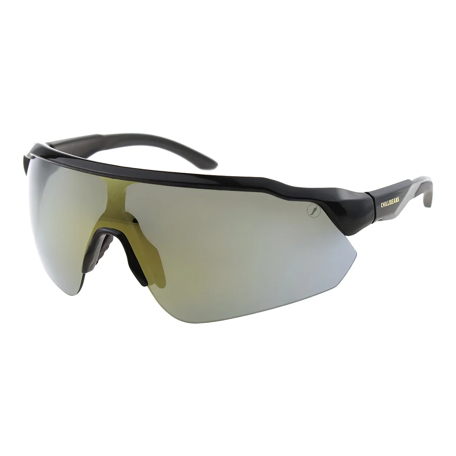 Óculos de Sol Masculino Chilli Beans Esporte Espelhada Dourado — imagem 1