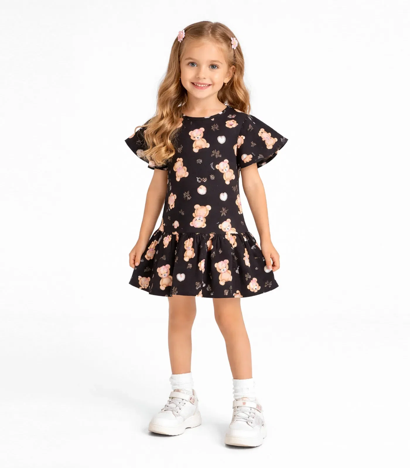 Vestido Infantil em Cotton Leve Trick Nick Preto