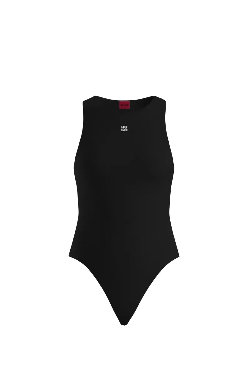Body Em Jersey Elástico Com Logo Sobreposto