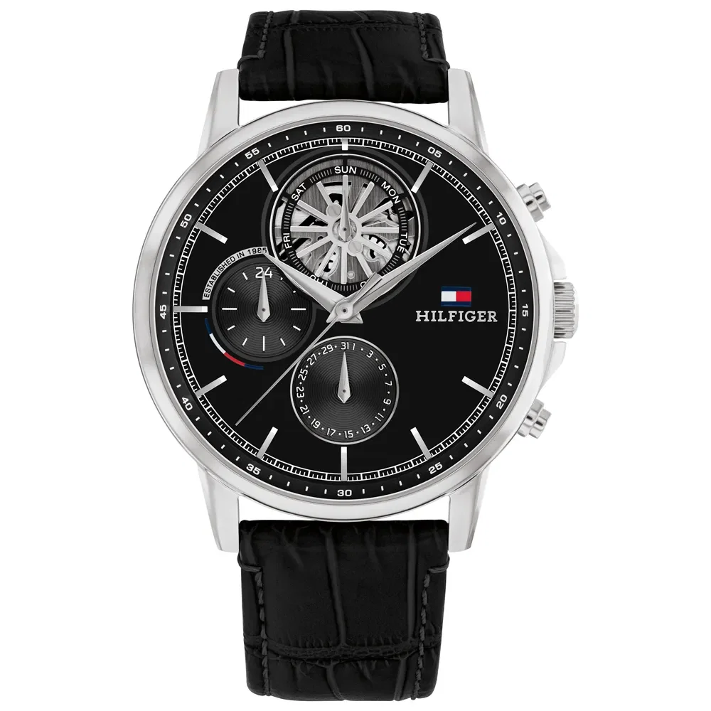 Relógio Tommy Hilfiger Masculino Couro Preto 1710605