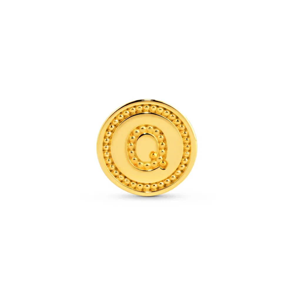 Pingente Life Letra Q em Prata 925 com Banho de Ouro Amarelo 18k — imagem 1