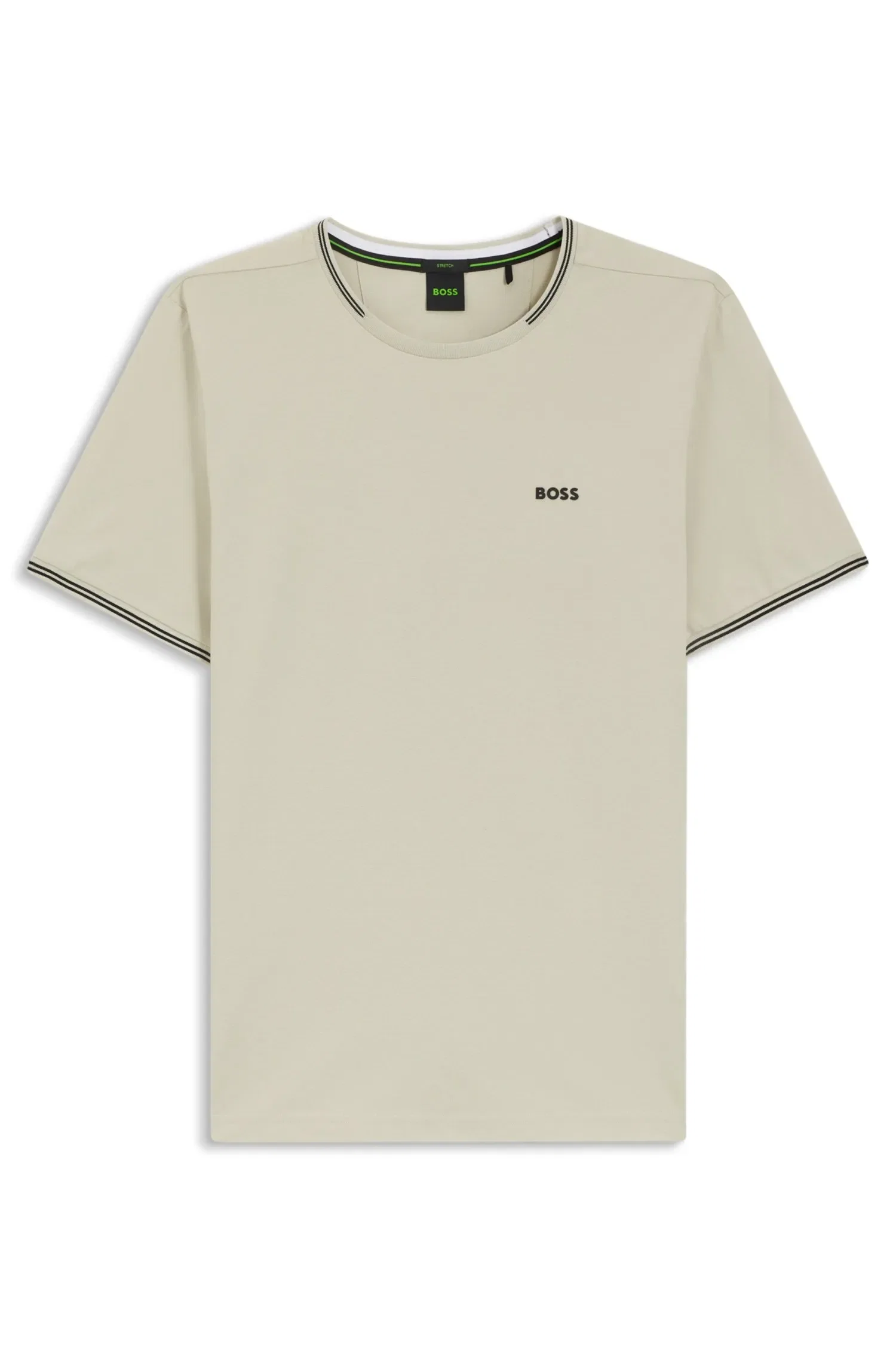 Camiseta De Algodão Elástico Com Logo