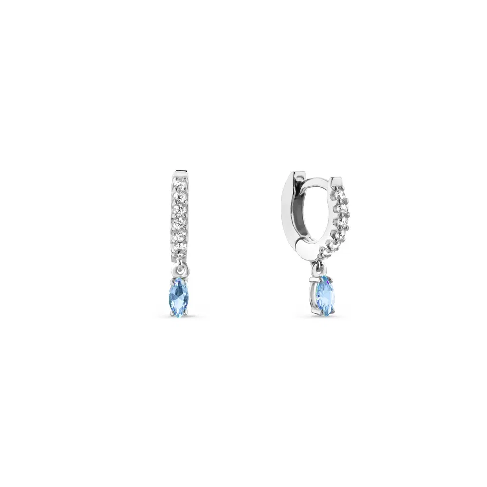Argola Life Blend em Prata 925 com Pedra Azul e Incolor, 7mm — imagem 1