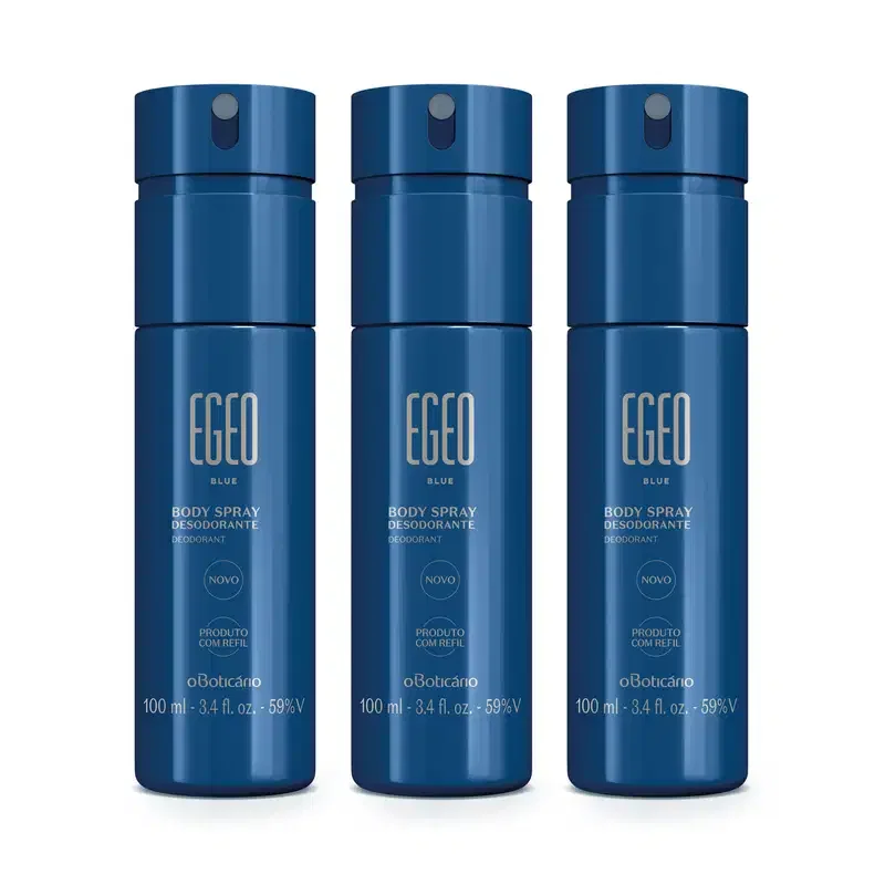 Combo Egeo Blue: Body Spray Desodorante 100ml (3 unidades)