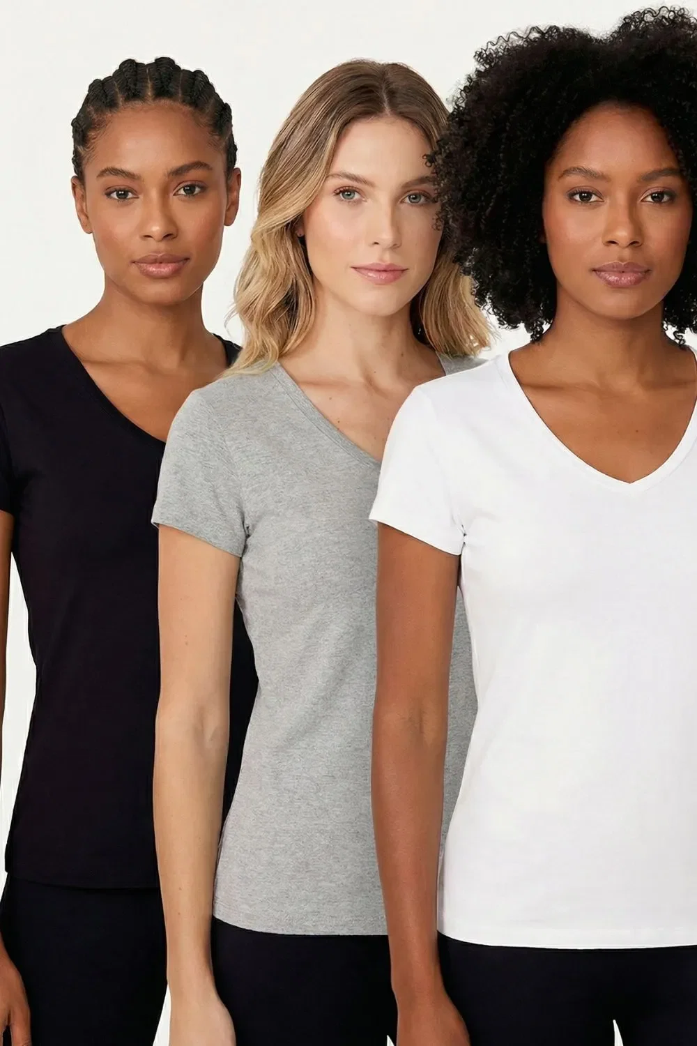 Kit 3 Camisetas Femininas de Malha Polo Wear Sortido
