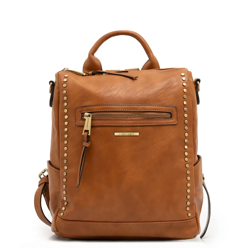 Mochila Enfeites Tachas Caramelo — imagem 1