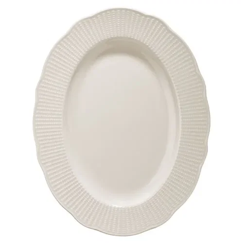 Prato Raso Oval em Porcelana Perle Branco 28cm — imagem 1