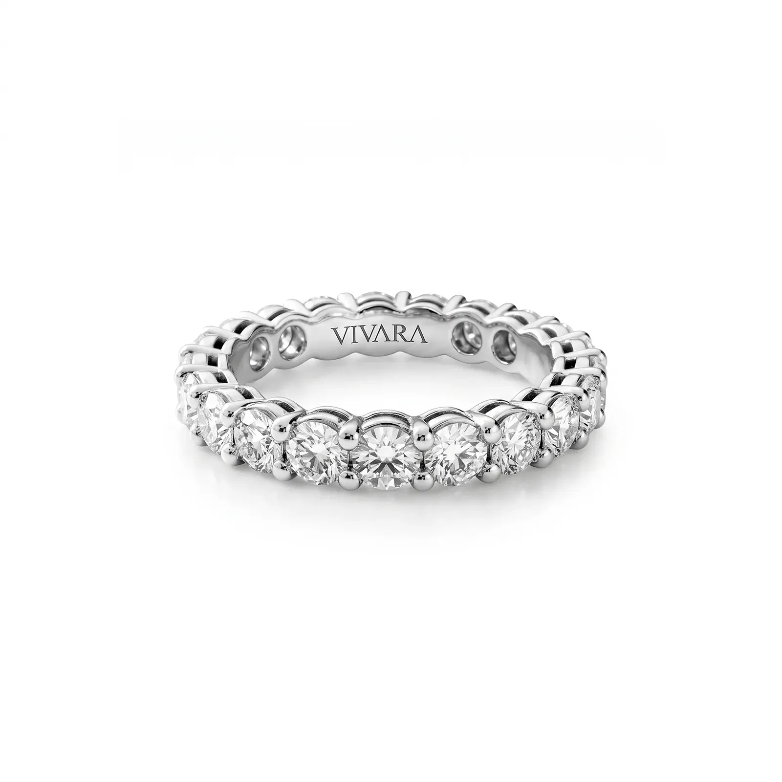 Aliança Inteira Eternity em Ouro Branco 18k com Diamantes, 2,10ct, 3,5mm