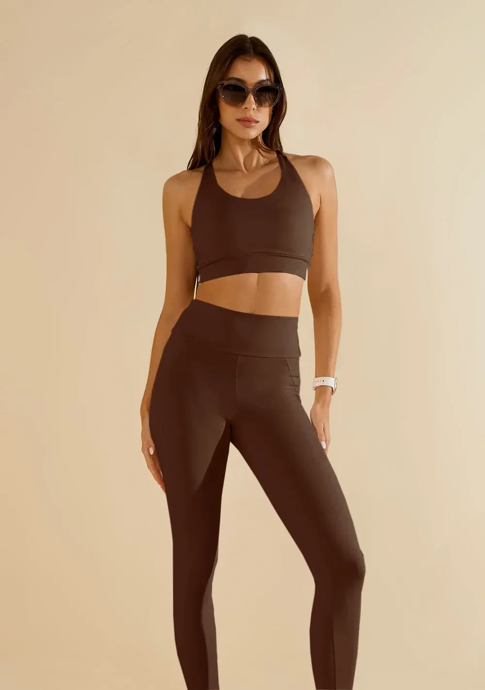 Calça Morena Rosa Legging Alta Marrom