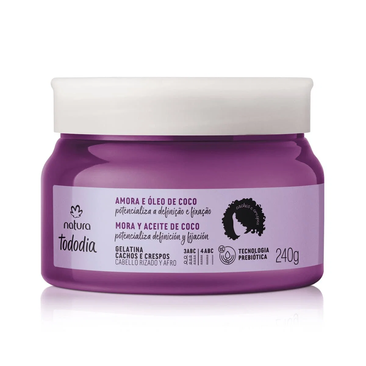 Gelatina Cachos e Crespos Tododia Amora e Óleo de Coco 240 g