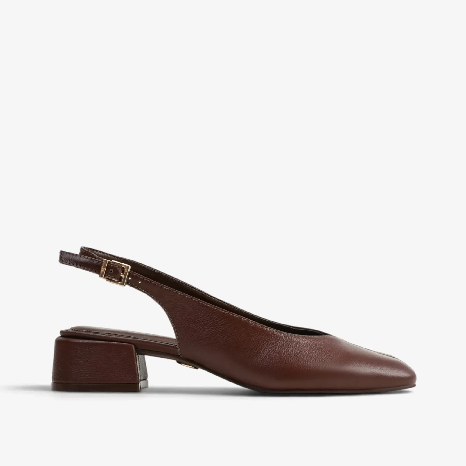 Slingback Marrom Café Couro