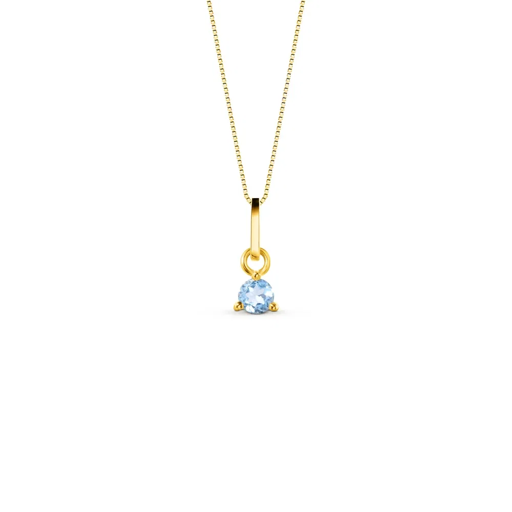 Pingente Colors em Ouro Amarelo 18k com Topázio Azul, 9mm — imagem 1