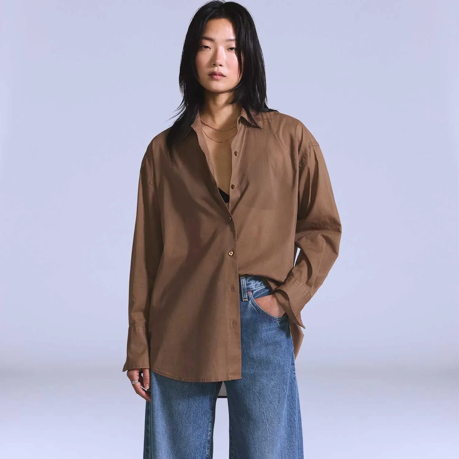 Camisa Levi's® Blue Tab Core Woven Marrom Manga Longa — imagem 1