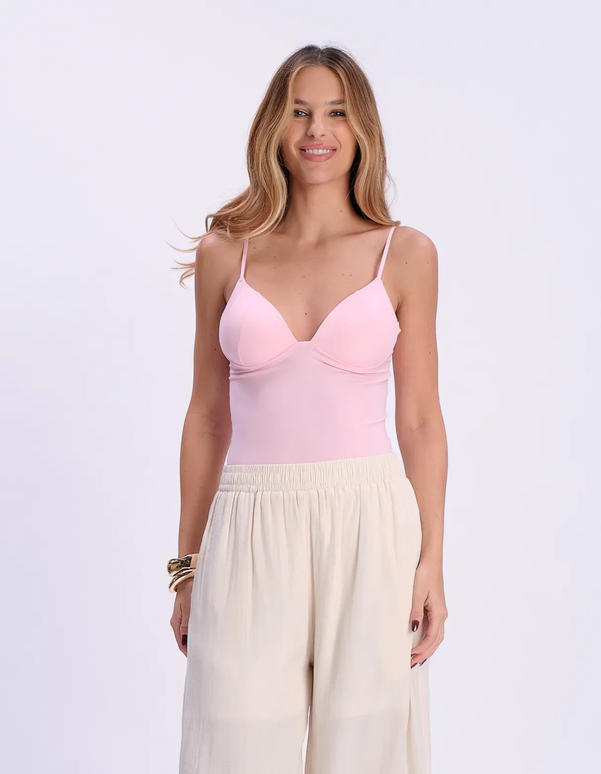 Blusa Alça Fina Com Bojo - Rosa