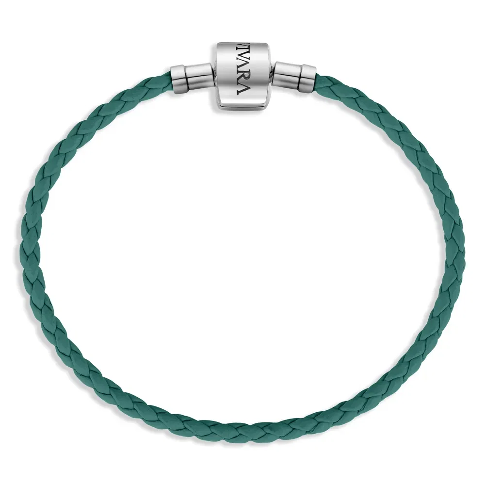 Pulseira Life em Couro Verde com Prata 925