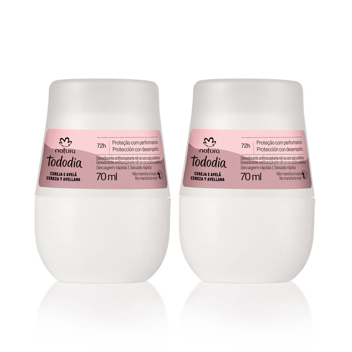 Kit Desodorante Antitranspirante Roll-On Tododia Cereja e Avelã (2 unidades)