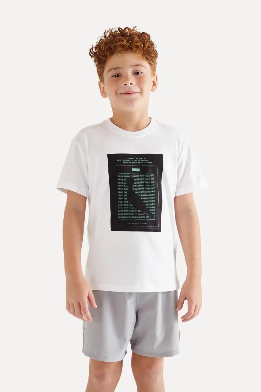 Camiseta Mini Pf Estampada Binario