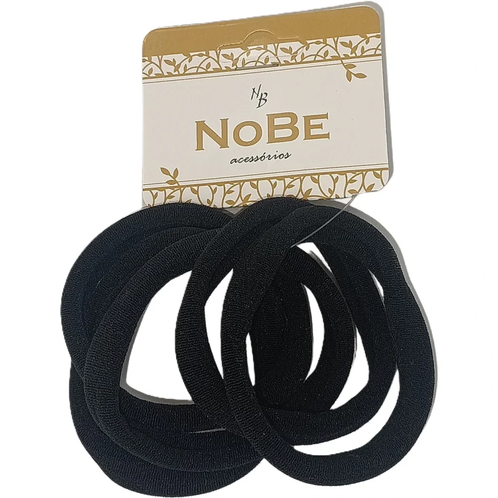 Elásticos de Meia Nobe Grande Preto 6 Unidades
