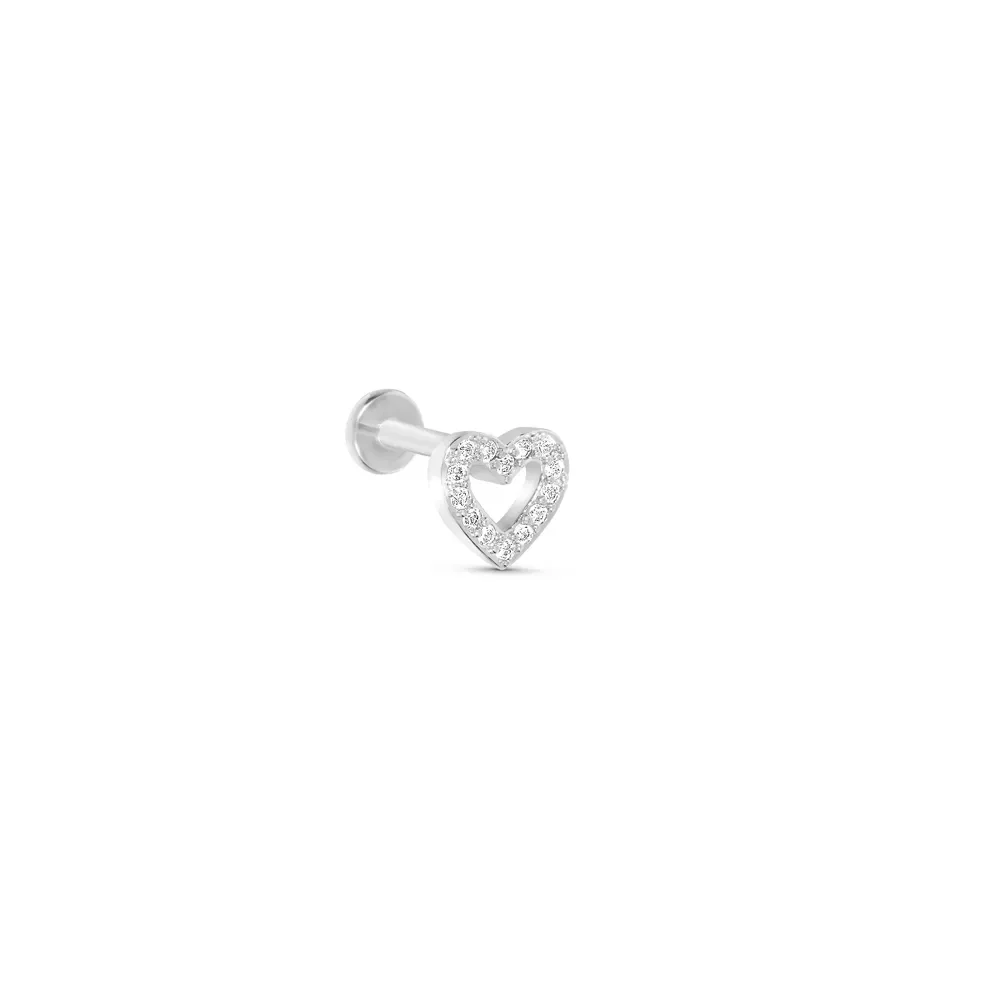 Piercing Life Coração Aço Cravejado — imagem 1