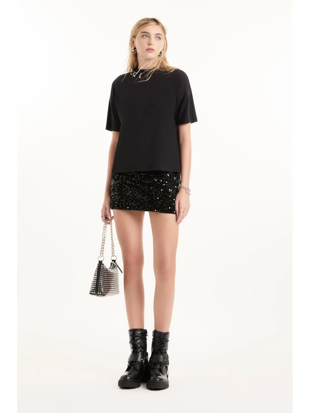 Blusa Boxy Piercing Ellus Preto