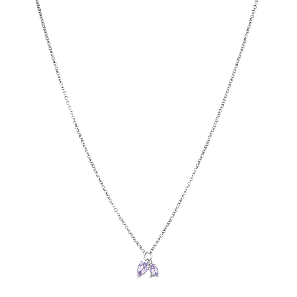 Colar Life Luna Gota em Prata 925 com Ametista, 45cm — imagem 1