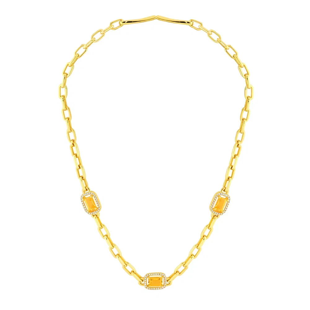 Colar Chains em Ouro Amarelo 18k com Citrino e Diamantes — imagem 1