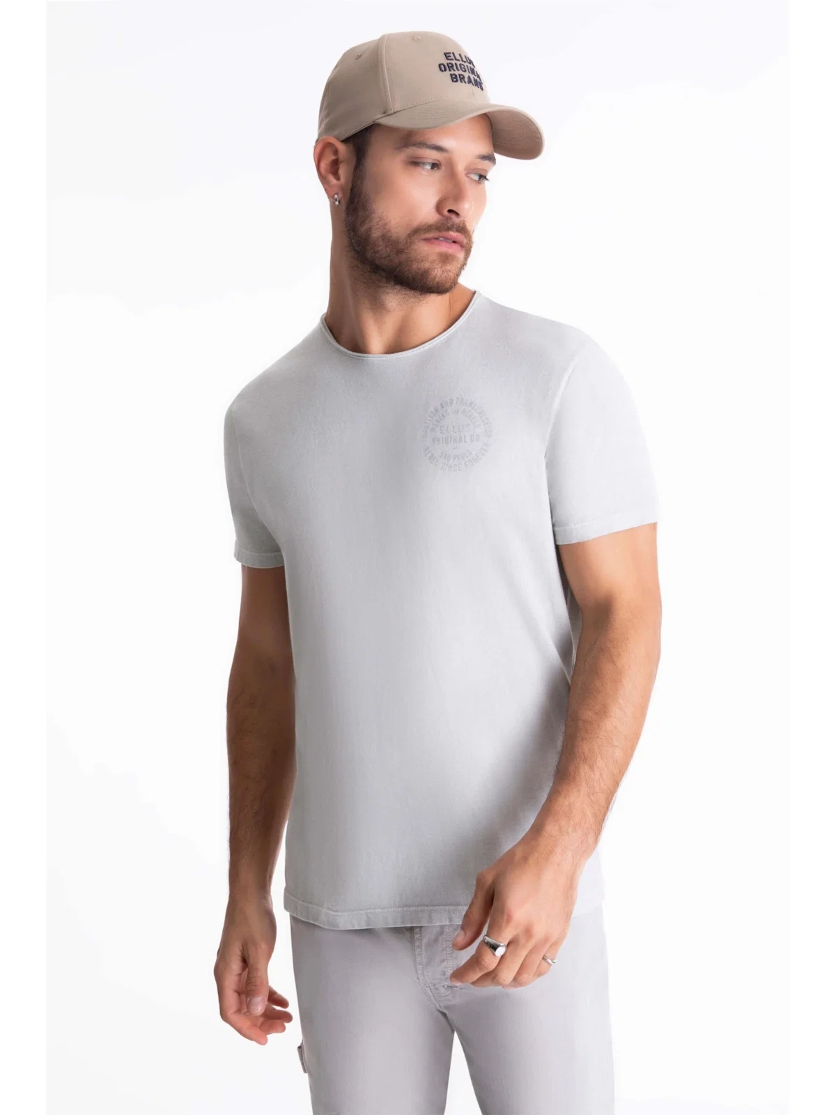 T-Shirt Touch Washed Rebel Forever Cinza Claro — imagem 1