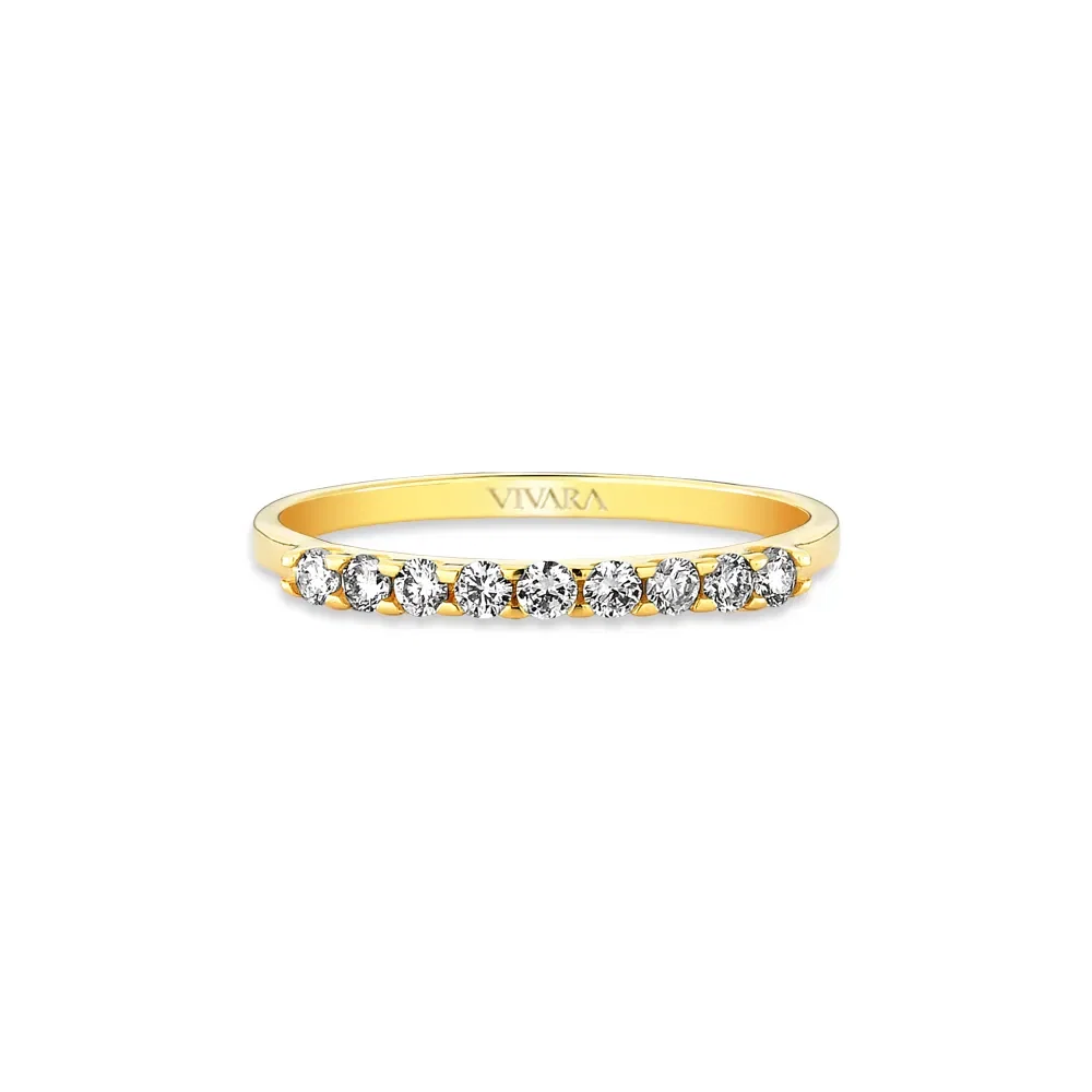 Meia Aliança Eternity em Ouro Amarelo 18k com Diamantes 0,23 ct — imagem 1