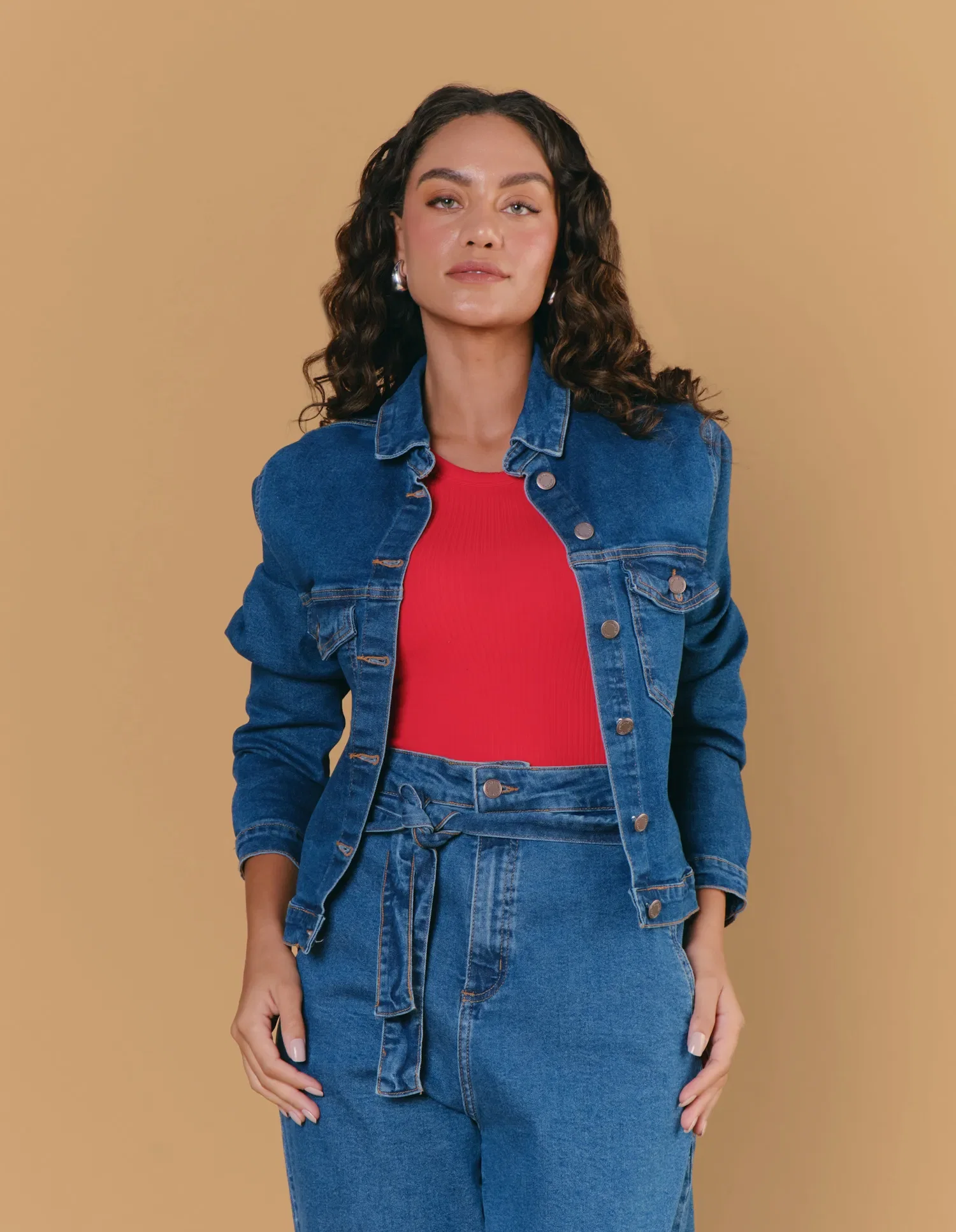 Jaqueta Jeans Confort - Denim Medio — imagem 1