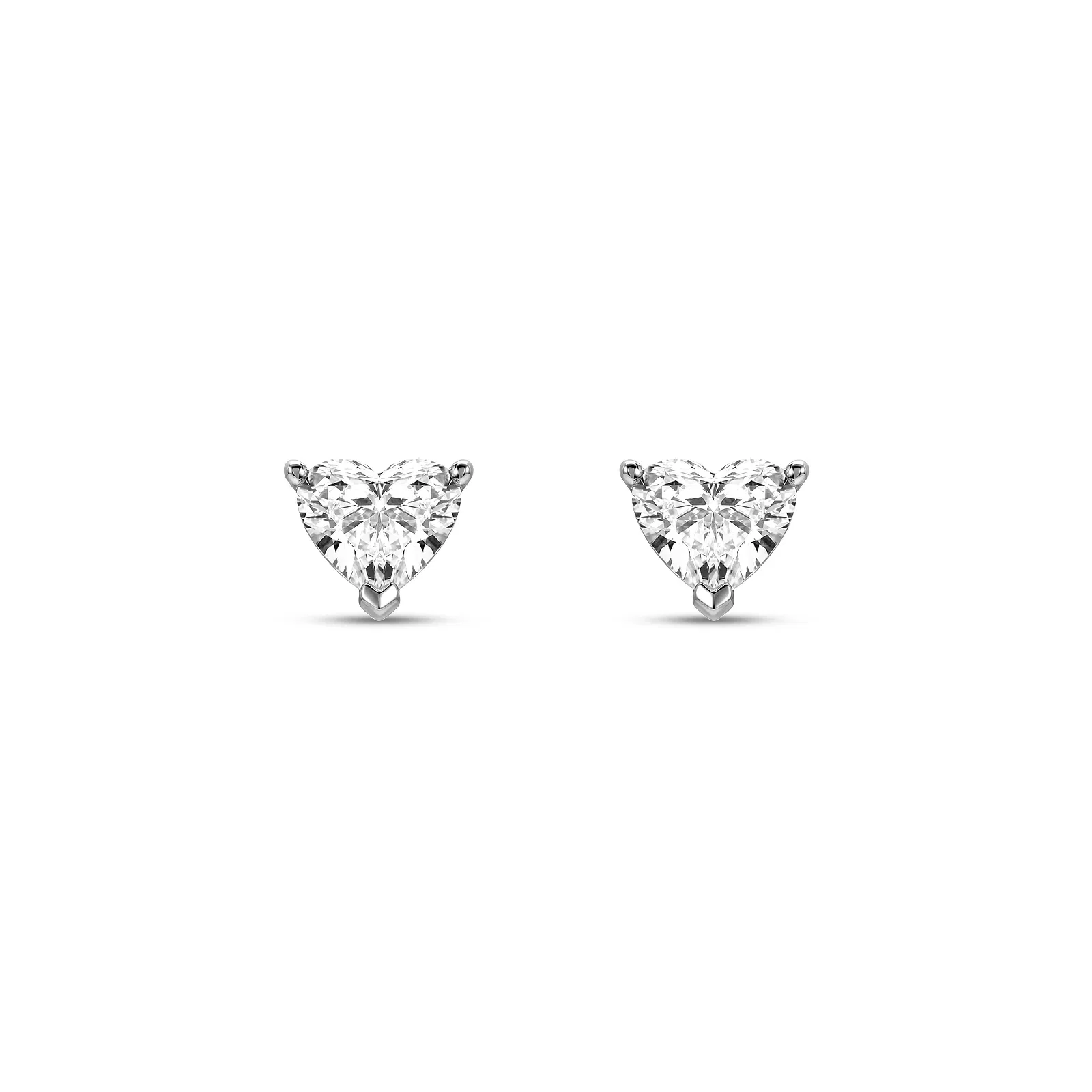 Brinco Solitário Coração Cielo em Ouro Branco 18k com 0,6ct de Diamante de Laboratório