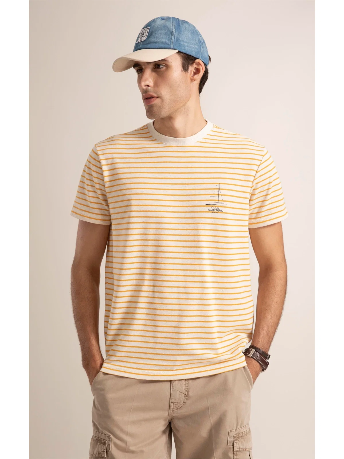 T-Shirt Piquet Linho Blend Amarelo — imagem 1