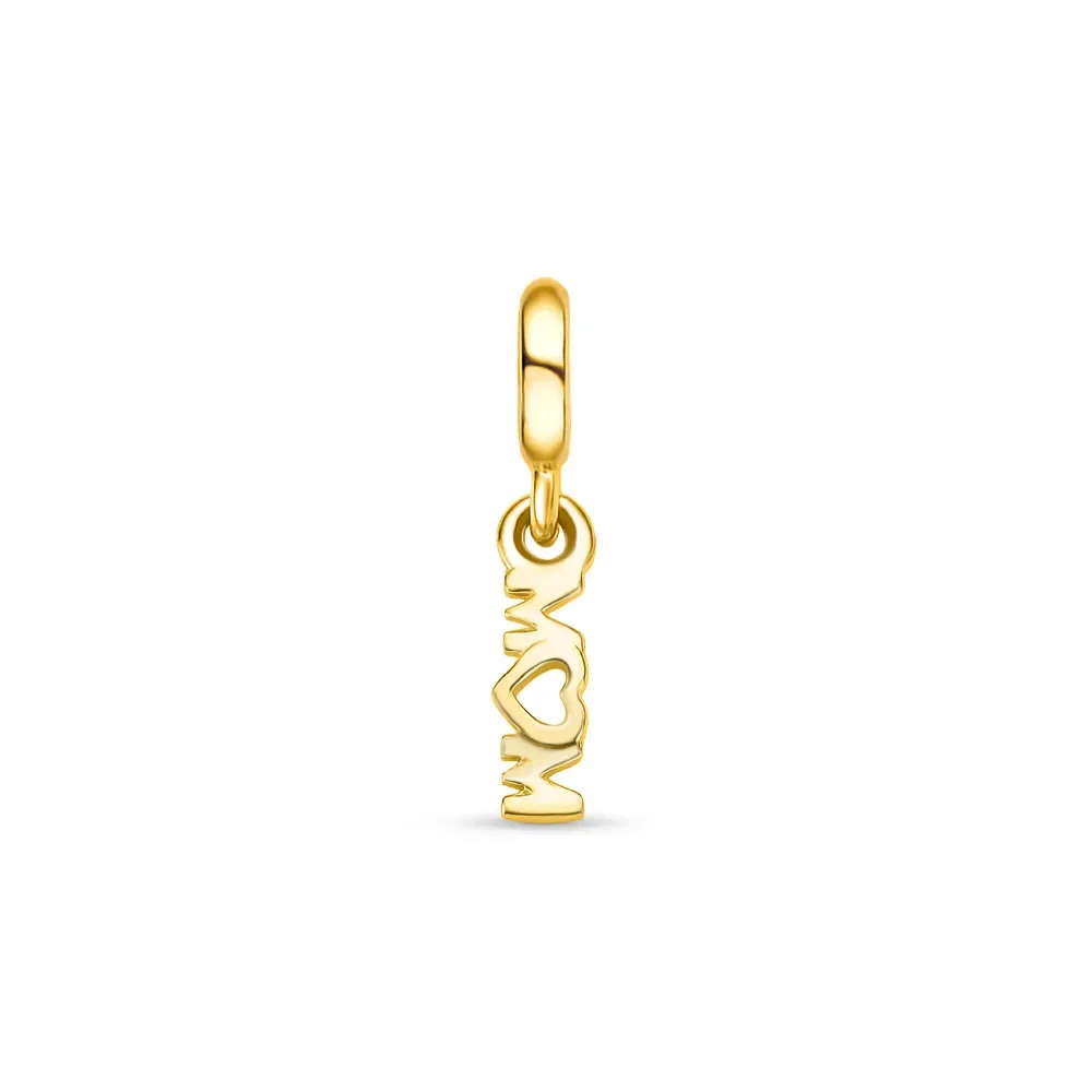 Pingente Life Mama Coração Mom em Prata 925 com Banho de Ouro Amarelo 18k — imagem 1