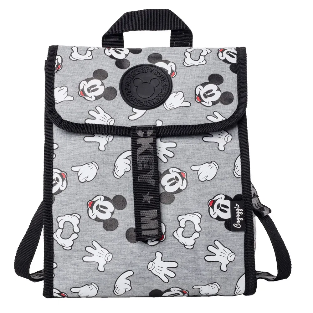 Lancheira Escolar Masculina Térmica Mickey Faces Cinza