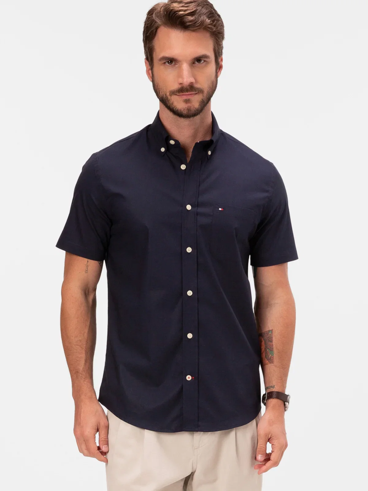 Camisa TOMMY HILFIGER Oxford de Manga Curta — imagem 1