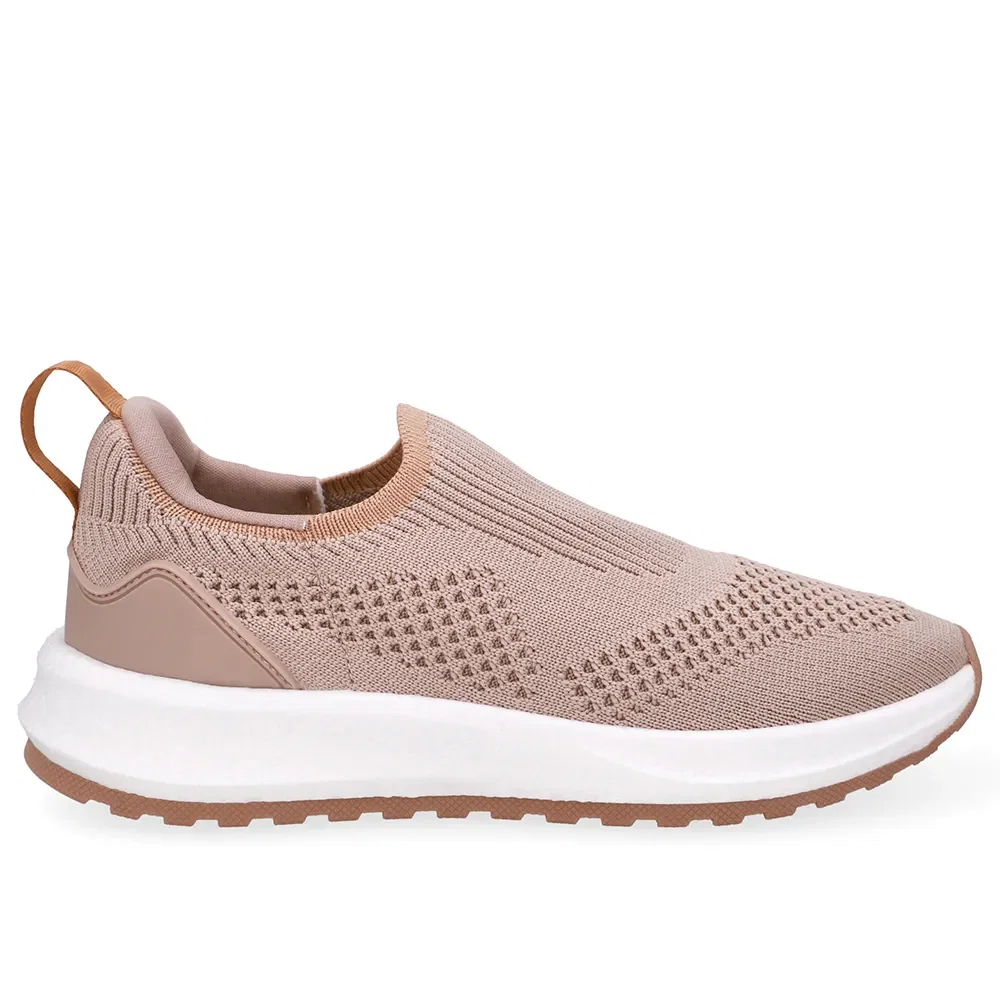 Tênis Slip On Tricot Marrom