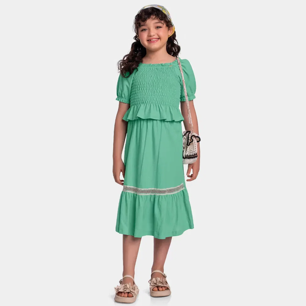 Conjunto blusa e saia midi com detalhe em renda — imagem 1