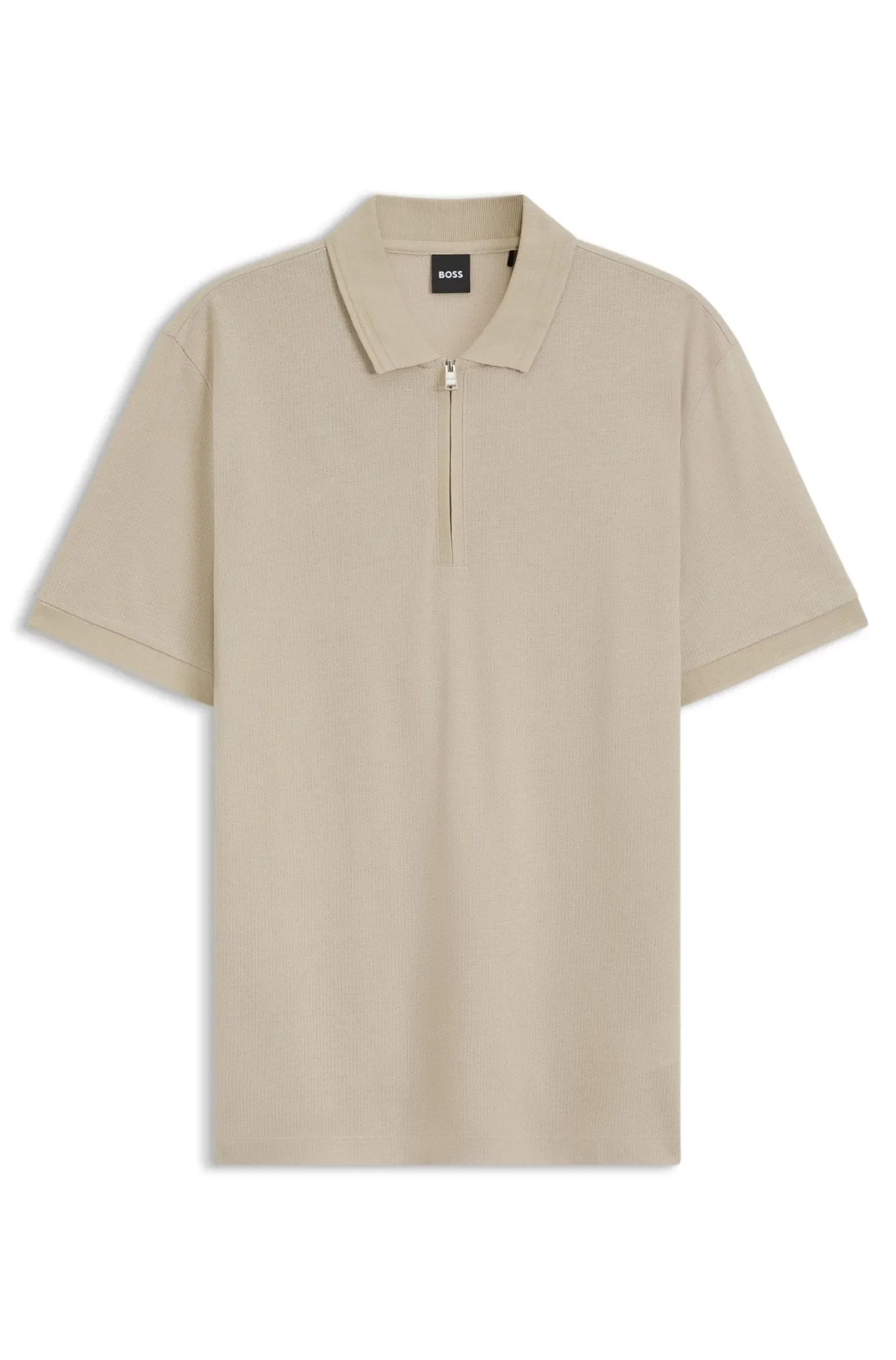Polo Em Mistura De Algodão Com Ziper — imagem 1