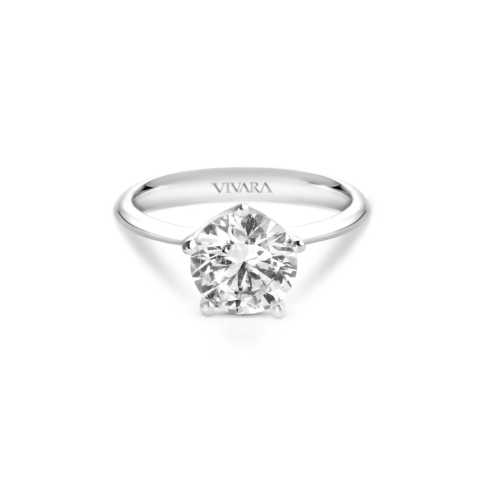 Anel Solitário Cielo em Ouro Branco 18k com 3ct de Diamante de Laboratório