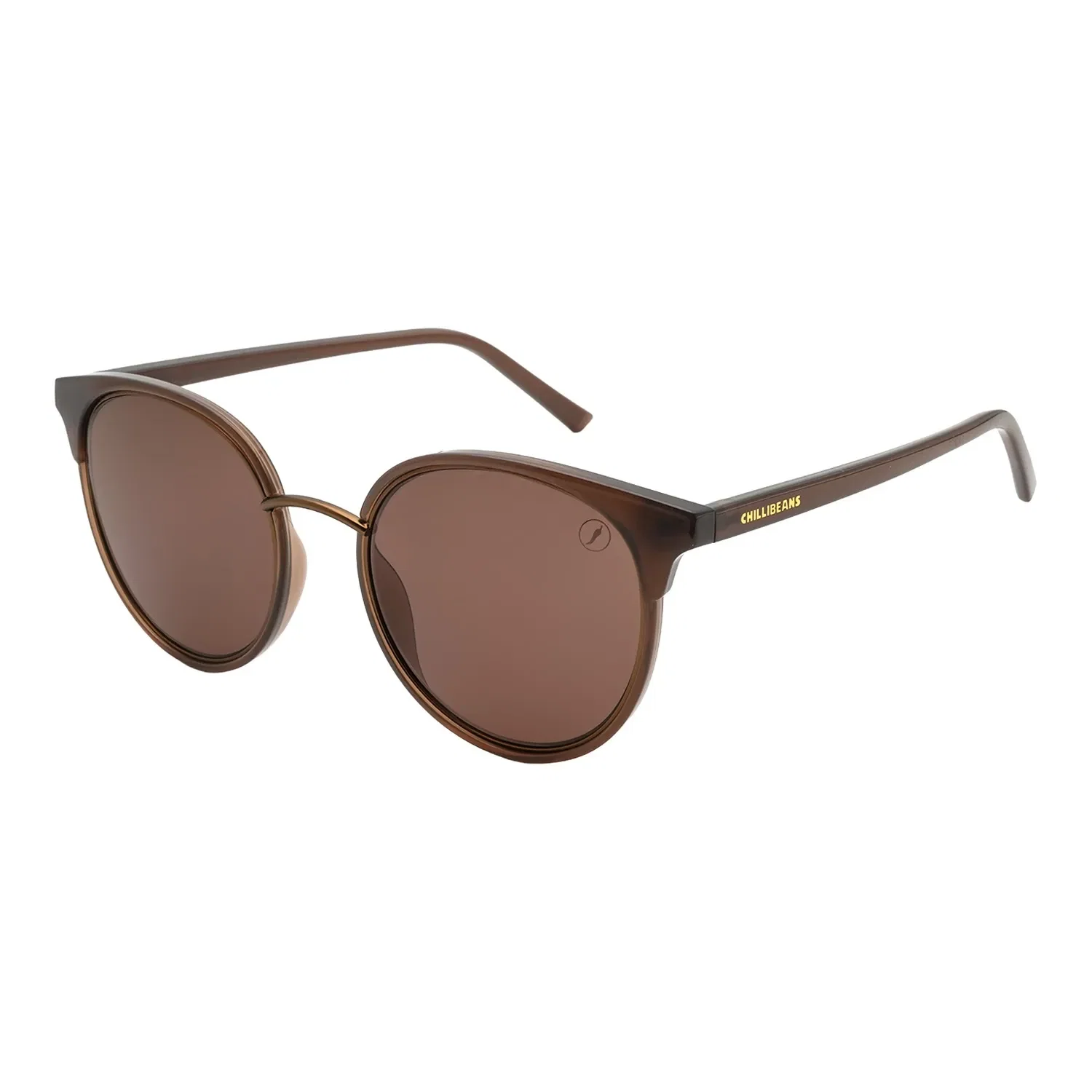 Óculos de Sol Feminino Chilli Beans Redondo Marrom — imagem 1