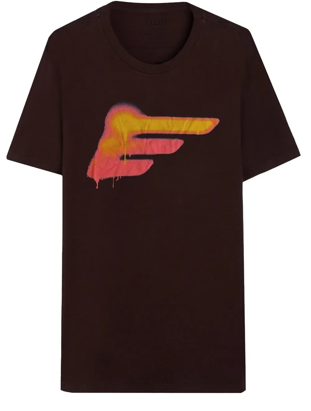 Camiseta Ellus Masculina Cotton Fine Burn Classic Logo Marrom Escuro