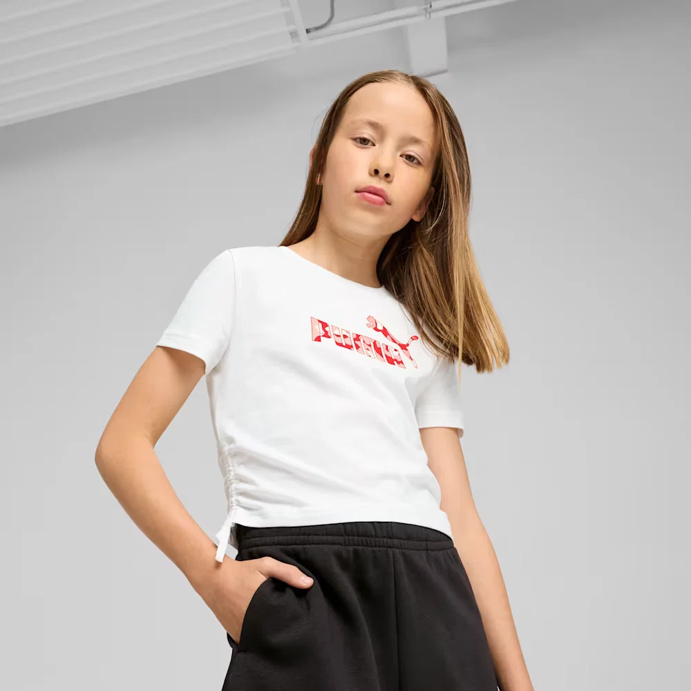 Camiseta Essentials Animal Logo Infill Knotted Juvenil